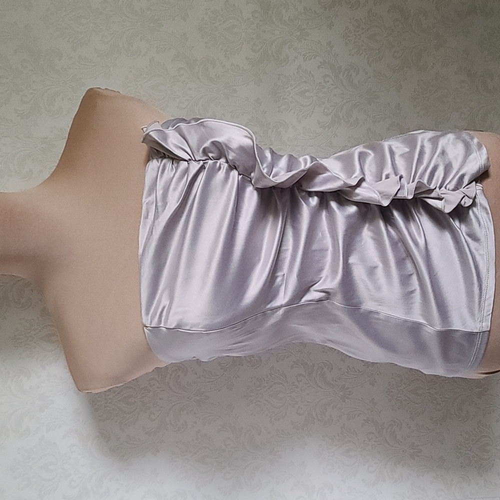Studio Y Silver Ruffle Top